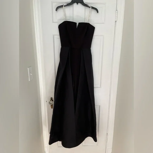 Halston Heritage | Dresses | Halston Heritage Black Jumpsuit Gown Size 6 |  Poshmark
